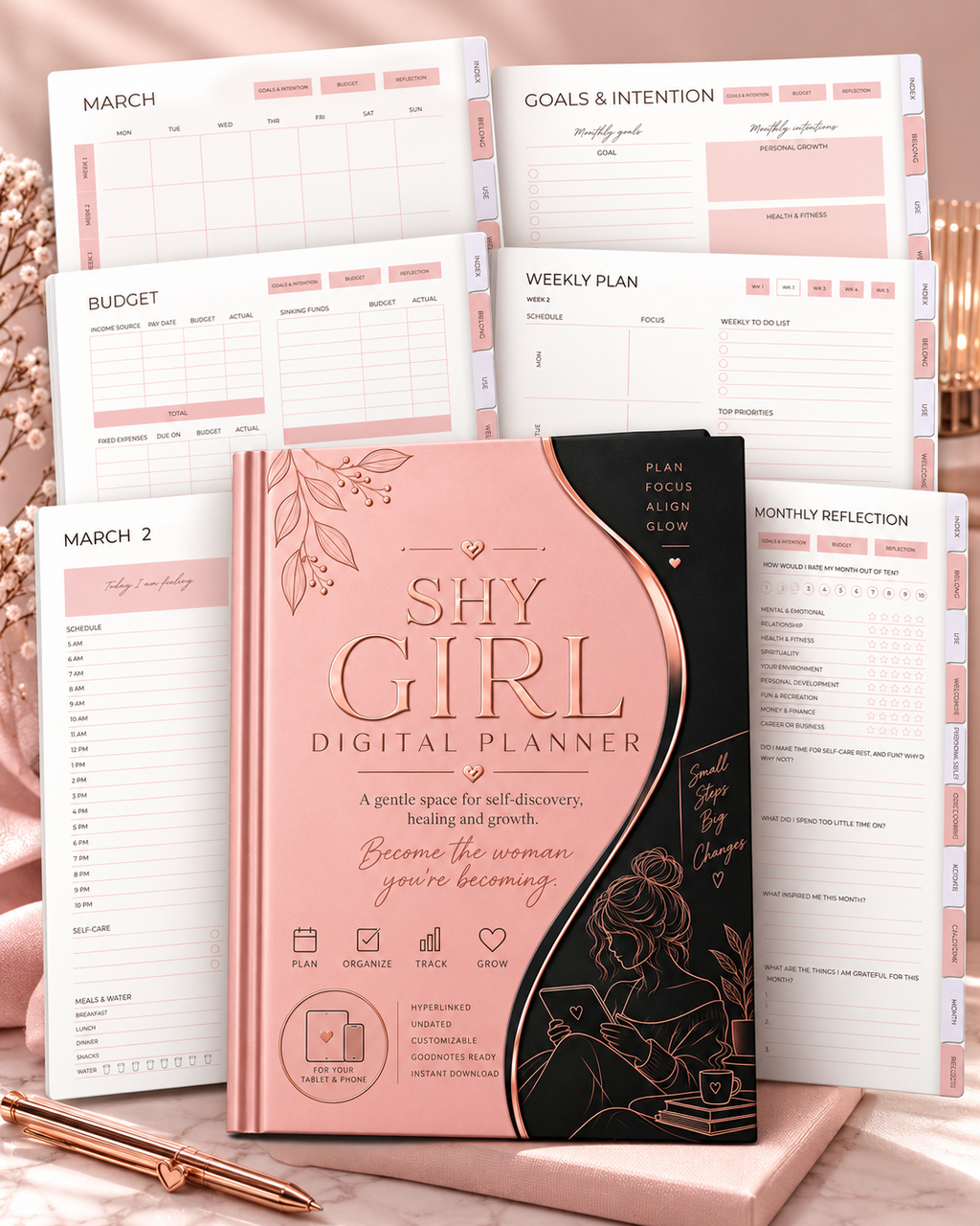 Shy Girl Digital Planner: Quiet Confidence Edition